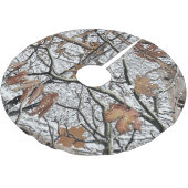 狩り迷彩雪パターン2 ブラッシュドポリエステルツリースカート (アングル)