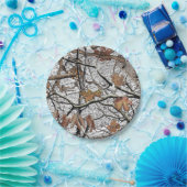 狩り迷彩雪図2 ペーパープレート (パーティー)