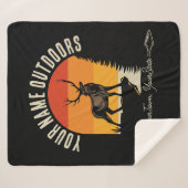 狩り追加ネームアウトドアディアエルクワイルダネスキャンプ シェルパブランケット (正面(横))