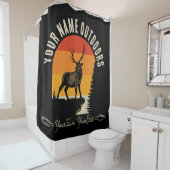 狩り追加ネームアウトドアディアエルクワイルダネスキャンプ シャワーカーテン (インサイチュ)