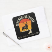 狩り追加ネームアウトドアディアエルクワイルダネスキャンプ スクエアシール (封筒)