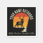 狩り追加ネームアウトドアディアエルクワイルダネスキャンプ スタンダードカクテルナプキン (正面)