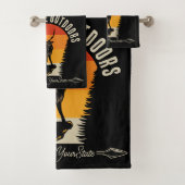 狩り追加ネームアウトドアディアエルクワイルダネスキャンプ バスタオルセット (インサイチュ)