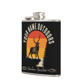 狩り追加ネームアウトドアディアエルクワイルダネスキャンプ フラスク (左)