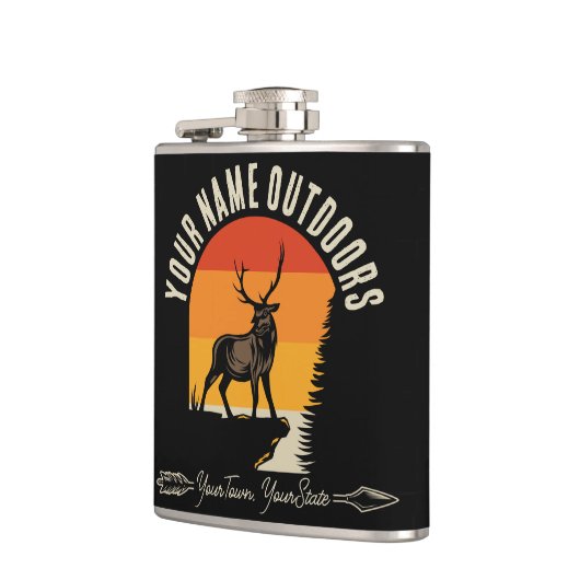 狩り追加ネームアウトドアディアエルクワイルダネスキャンプ フラスク (左)