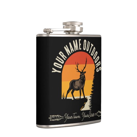 狩り追加ネームアウトドアディアエルクワイルダネスキャンプ フラスク (右)