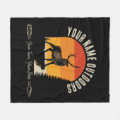 狩り追加ネームアウトドアディアエルクワイルダネスキャンプ フリースブランケット (正面(横))