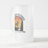 狩り追加ネームアウトドアディアエルクワイルダネスキャンプ フロストグラスビールジョッキ (正面左)