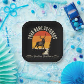 狩り追加ネームアウトドアディアエルクワイルダネスキャンプ ペーパープレート (パーティー)