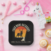 狩り追加ネームアウトドアディアエルクワイルダネスキャンプ ペーパープレート (パーティー)