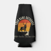 狩り追加ネームアウトドアディアエルクワイルダネスキャンプ ボトルクーラー (正面)