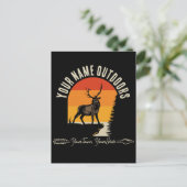 狩り追加ネームアウトドアディアエルクワイルダネスキャンプ ポストカード (スタンド正面)