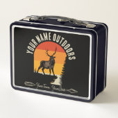 狩り追加ネームアウトドアディアエルクワイルダネスキャンプ メタルランチボックス (裏面)