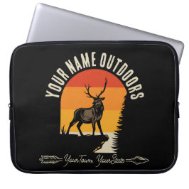 狩り追加ネームアウトドアディアエルクワイルダネスキャンプ ラップトップスリーブ