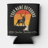 狩り追加ネームアウトドアディアエルクワイルダネスキャンプ 缶クーラー (正面)