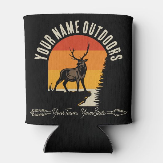 狩り追加ネームアウトドアディアエルクワイルダネスキャンプ 缶クーラー (裏面)