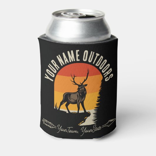 狩り追加ネームアウトドアディアエルクワイルダネスキャンプ 缶クーラー (缶裏面)