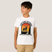 狩り追加ネームアウトドアディアエルクワイルダネスキャンプ Tシャツ (正面フル)