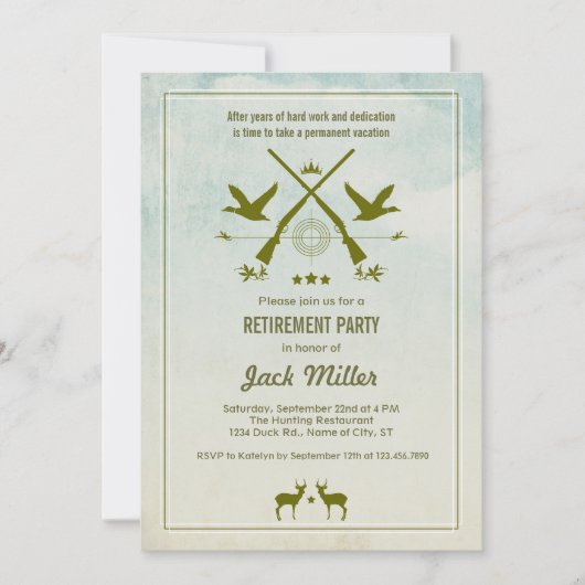 狩り退職パーティの招待状 招待状 (正面)