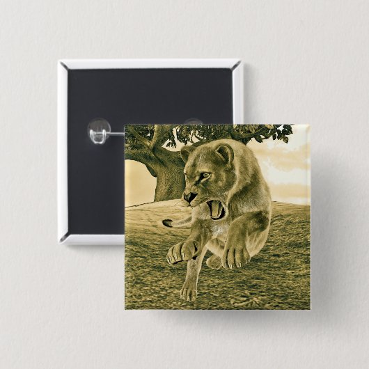 狩り雌 缶バッジ (正面&裏面)