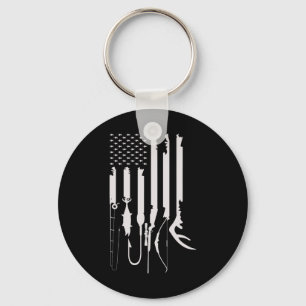 狩り魚釣りアメリカ国旗American Themed Decor キーホルダー
