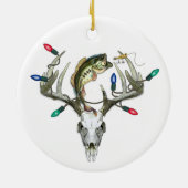 狩り魚釣りクリスマスライトメタルオーナメント セラミックオーナメント (裏面)