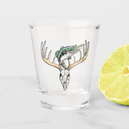 狩り魚釣りベースと鹿スカル ショットグラス