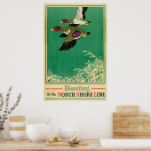 狩り魚釣りヴィンテージポスター ポスター (キッチン)