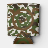 狩り魚釣り屋外スポーツマンカモフラージフォーム 缶クーラー (正面)