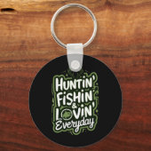狩り魚釣り愛する毎日シャツハンターフィッシュ キーホルダー (正面)