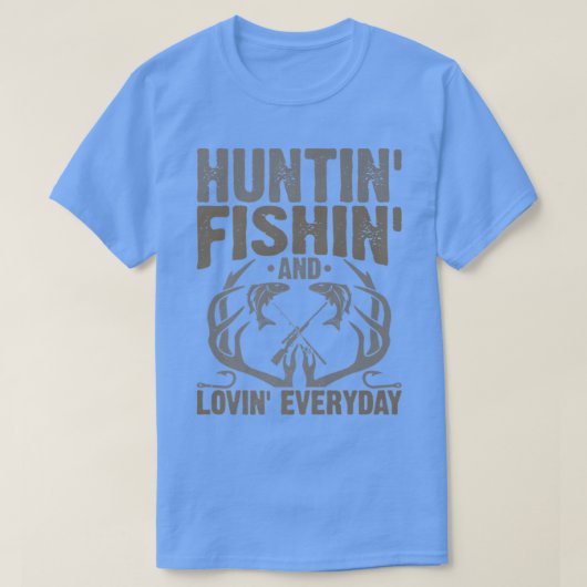 狩り魚釣り愛する毎日ファーザーズデイ迷彩柄 Tシャツ (デザイン正面)