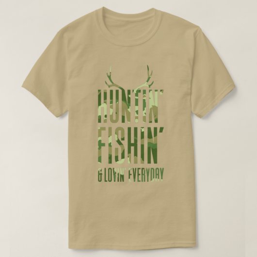 狩り魚釣り愛情毎日 Tシャツ (デザイン正面)