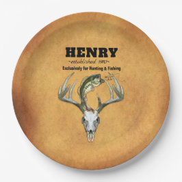 狩り魚釣り誕生日パーティー ペーパープレート