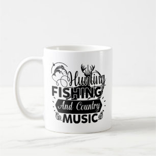 狩り魚釣り&カントリーミュージック コーヒーマグカップ