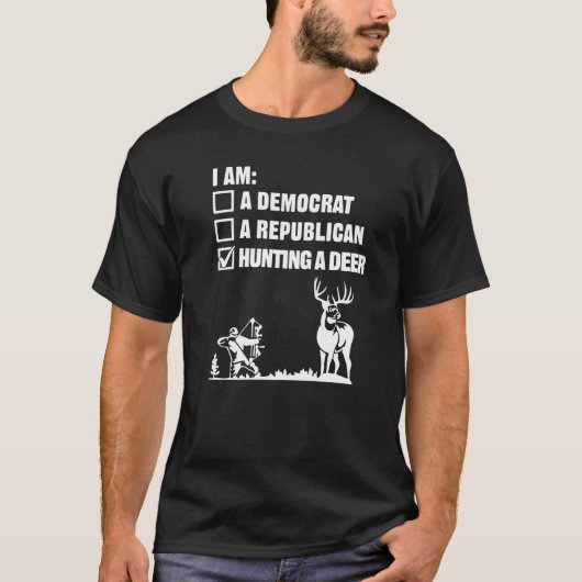 狩り鹿の弓アーチェリーの森のゲームボウ Tシャツ (正面)