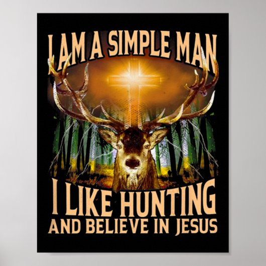 狩り鹿Iは男シンプルIは狩りと ポスター (正面)