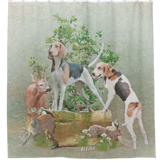 狩り シャワーカーテン (正面)