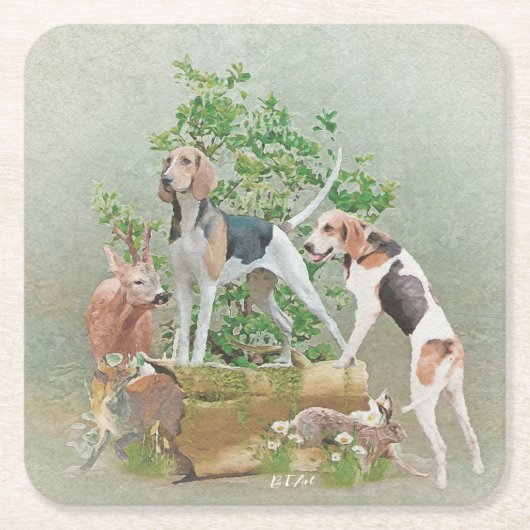 狩り スクエアペーパーコースター (正面)