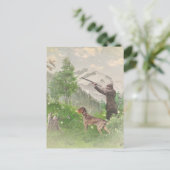 狩り(ドイツの金髪ポインタ付き) ポストカード (スタンド正面)