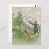 狩り(ドイツの金髪ポインタ付き) ポストカード (正面/裏面)