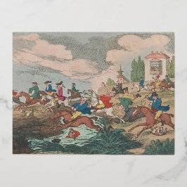 狩り-パーティー帽子 箔シーズンポストカード