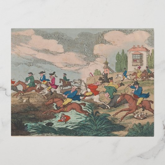 狩り-パーティー帽子 箔シーズンポストカード (正面)