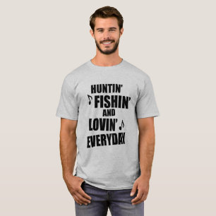 狩り、毎日魚釣り Tシャツ