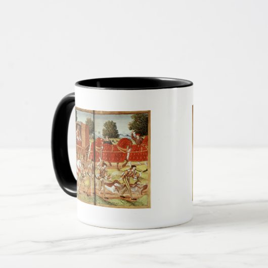 狩り、Ovidの書簡からのイラストレーション マグカップ (正面左)