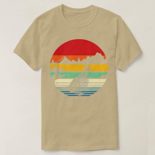 狩りRuffed Grouse bird-レトロ混濁自然H Tシャツ (デザイン正面)