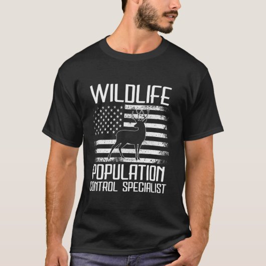狩りT型野生生物個体群管理Spe おもしろい Tシャツ (正面)