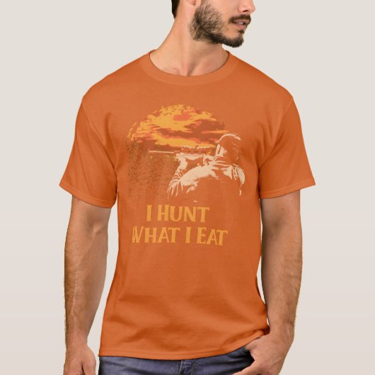 狩るものは食べるもの 狩猟 野生動物ハンター アウトドア好き Tシャツ (正面)