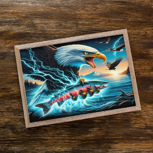 狩人威厳のある：ワシと魚 ポスター