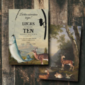 狩猟と釣りの冒険が始まる子供の誕生日 招待状