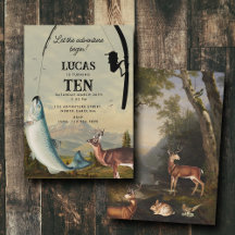 狩猟と釣りの冒険が始まる子供の誕生日